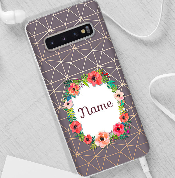 Geometric and Floral Personalised Samsung Phone Case