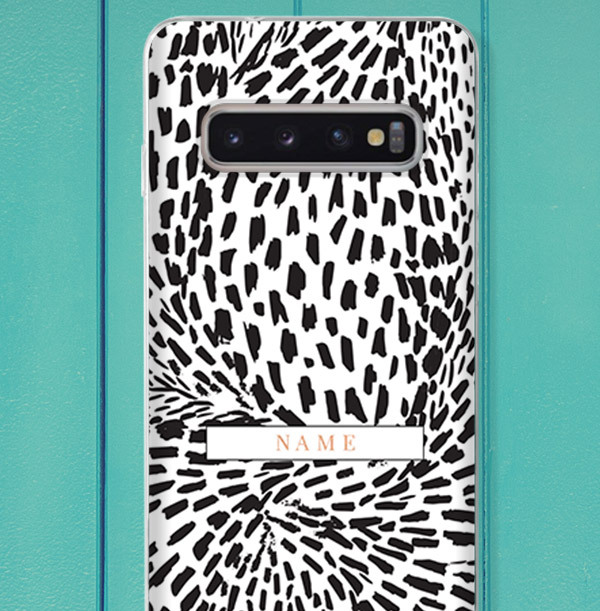 Personalised Leopard Print Samsung Phone Case - Gold Initials