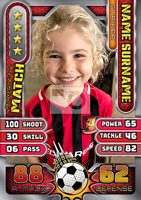 Football Trading Card Photo Poster - Red