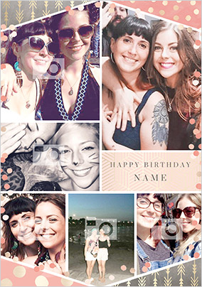 Happy Birthday Multi Photo Postcard