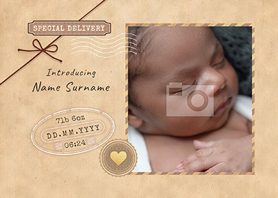 Special Delivery Baby Announcement Photo Postcard