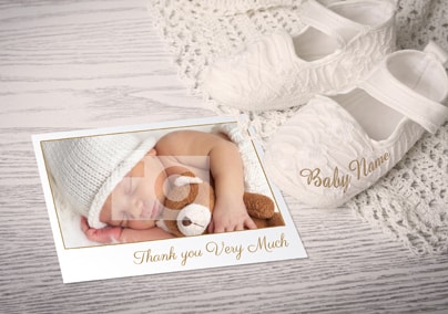 Baby Shoes Thank You Postcard