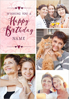 Wishing You a Happy Birthday Multi Photo Postcard