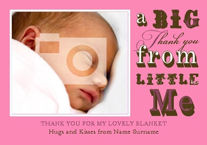 Thank You From Little Me Postcard - Pink