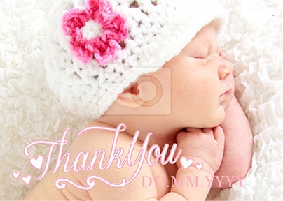 Thank You Baby Girl Full Photo Postcard