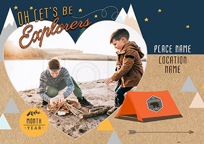 Lets Be Explorers Photo Postcard