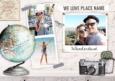 Wanderlust Multi Photo Holiday Postcard