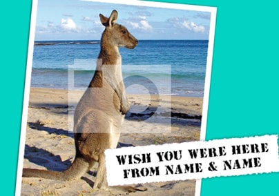 Turquoise Personalised Photo & Text Postcard