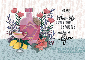 Lemons and Gin personalised Postcard