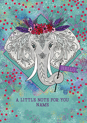 Bohemian Elephant personalised Postcard