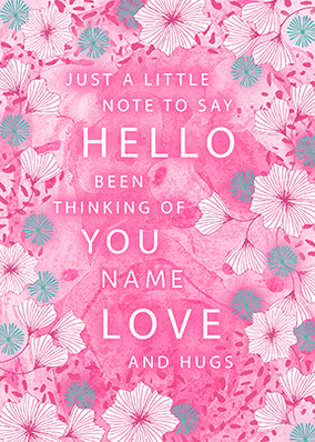 Been Thinking of You floral personalised Postcard