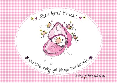 She's Here New Baby Postcard