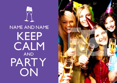 Keep Calm Party On Invite Postcard