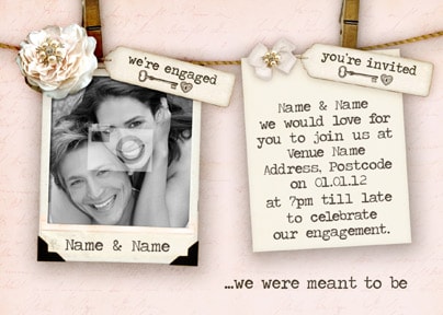 Engagement Party Invite Posctard - Meant to Be