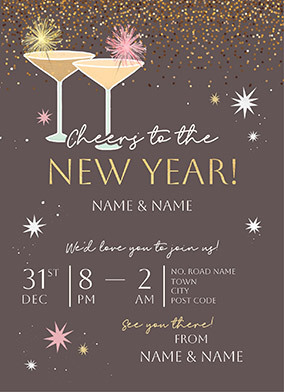 New Year's Eve Party Invitation Postcard