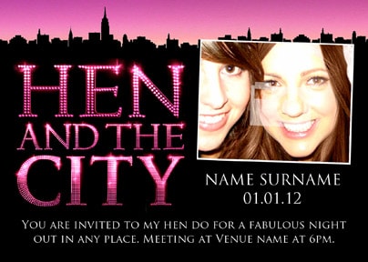 Hen And The City Hen Party Invite Posctard