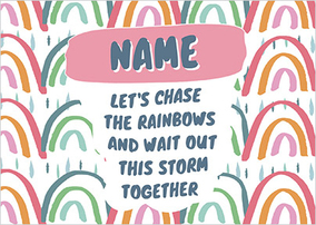 Let's Chase the Rainbows Personalised Postcard