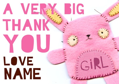 Very Big Thank You New Baby Card - Pink