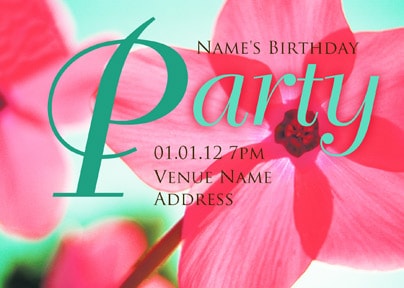 Flower Birthday Invitation Postcard