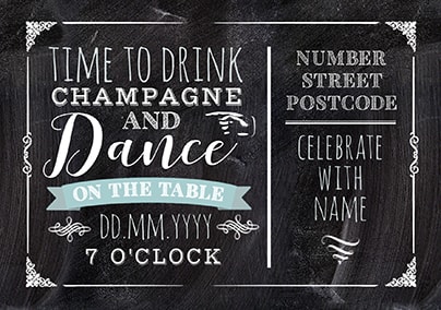 Drink & Dance Personalised Invite Postcard