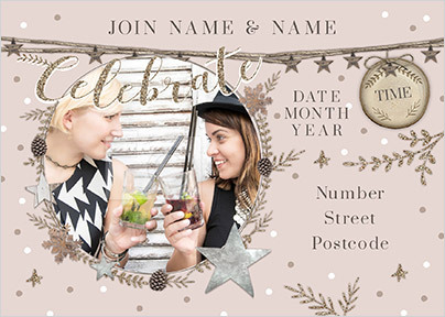 Celebrate Invite Personalised PostChristmas Card