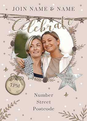 Celebrate Invite Photo Portrait Christmas Postcard