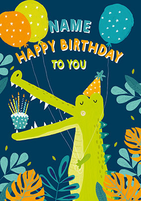 Crocodile Happy Birthday Card