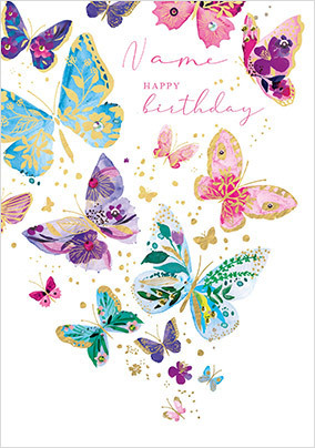 Butterflies Personalised Birthday Card