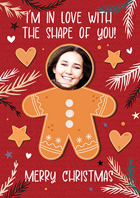 Gingerbread Shape of You Photo Christmas Card