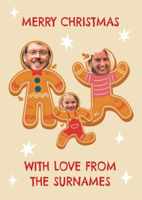 Gingerbread Family Photo Christmas Card