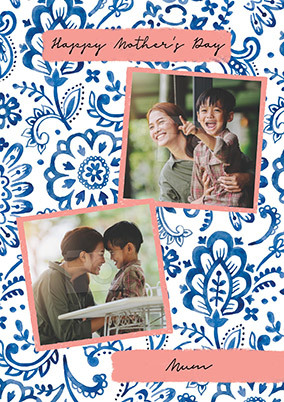 Ink Pattern Photo Mothers Day Card