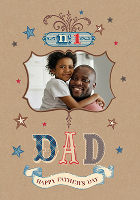 No.1 Dad Father's Day Photo Upload Card