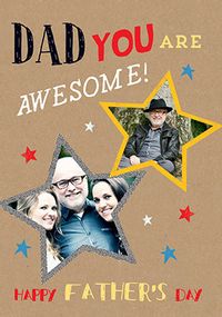 Tap to view Awesome Dad Photo Upload Father's Day Card