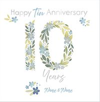 Tap to view 10 Years Tin Anniversary Square Card