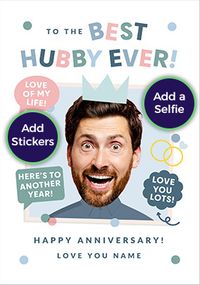 Tap to view Funky Faces Best Hubby Anniversary Photo Card