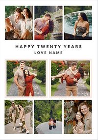 Tap to view Happy Twenty Years 8 Photo Anniversary Card