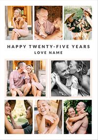 Tap to view Happy Twenty-Five Years 8 Photo Anniversary Card