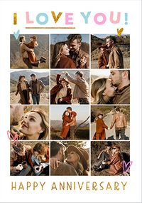 Tap to view I Love You 12 Photo Anniversary Card