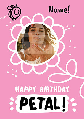 Happy Birthday Petal Photo Card