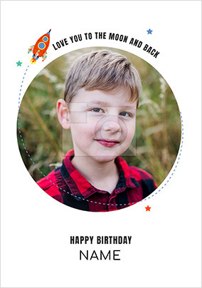 Rocket Photo Birthday Card