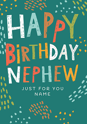 Just for You Nephew Personalised Birthday Card | Funky Pigeon