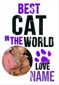 Tap to view Best Cat in the World Photo Birthday Card