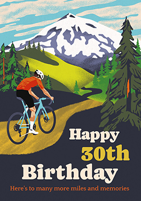 Cycling Happy 30th Birthday Card