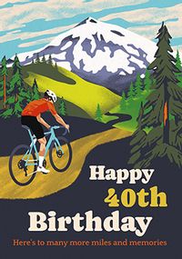 Tap to view Cycling Happy 40th Birthday Card