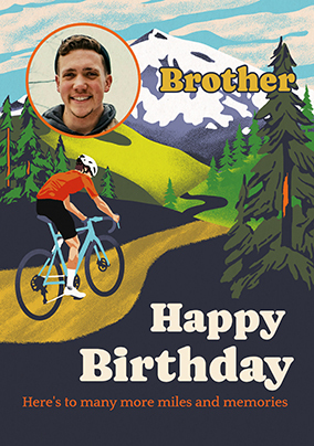 Happy Birthday Cycling Photo Card for Brother