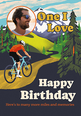 One I Love Happy Birthday Cycling Photo Card