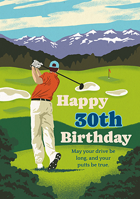 Golf Player 30th Birthday Card