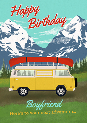 Campervan Adventure Boyfriend Birthday Card