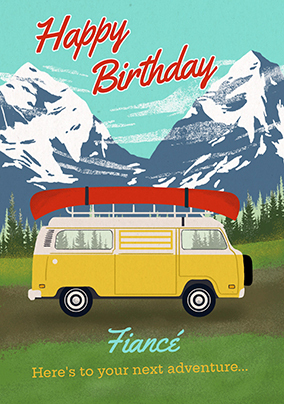 Campervan Adventure Fiance Birthday Card