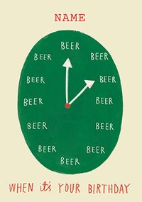 Tap to view Beer O'clock Personalised Birthday Card